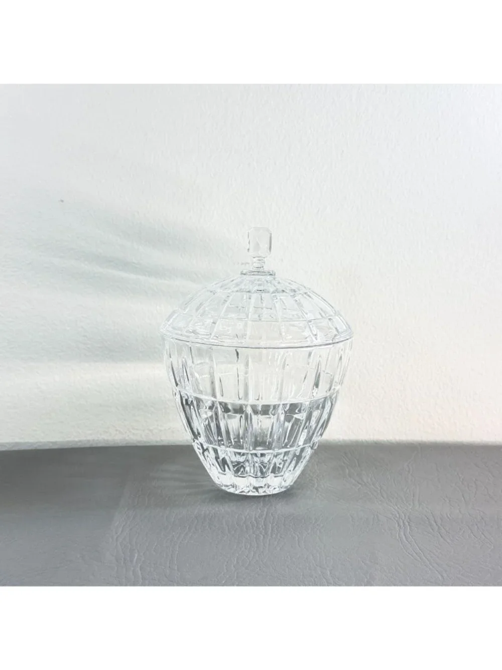 Vintage Fifth Avenue Crystal Covered Candy Dish Lead Crystal Jar Vanity Box